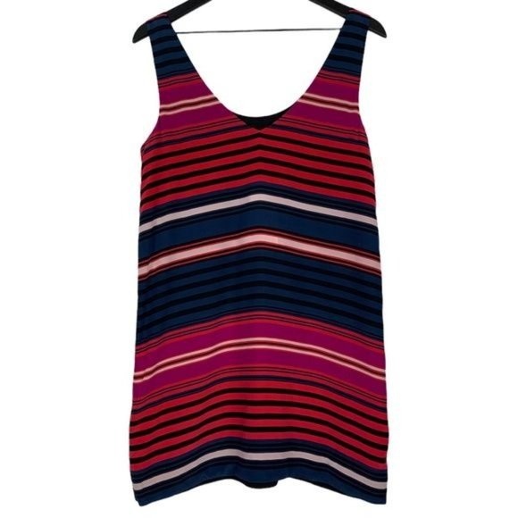 NWT Caviar Joie Dawna Multicolored Striped 100% Silk Tank Dress Size XS - Picture 8 of 11